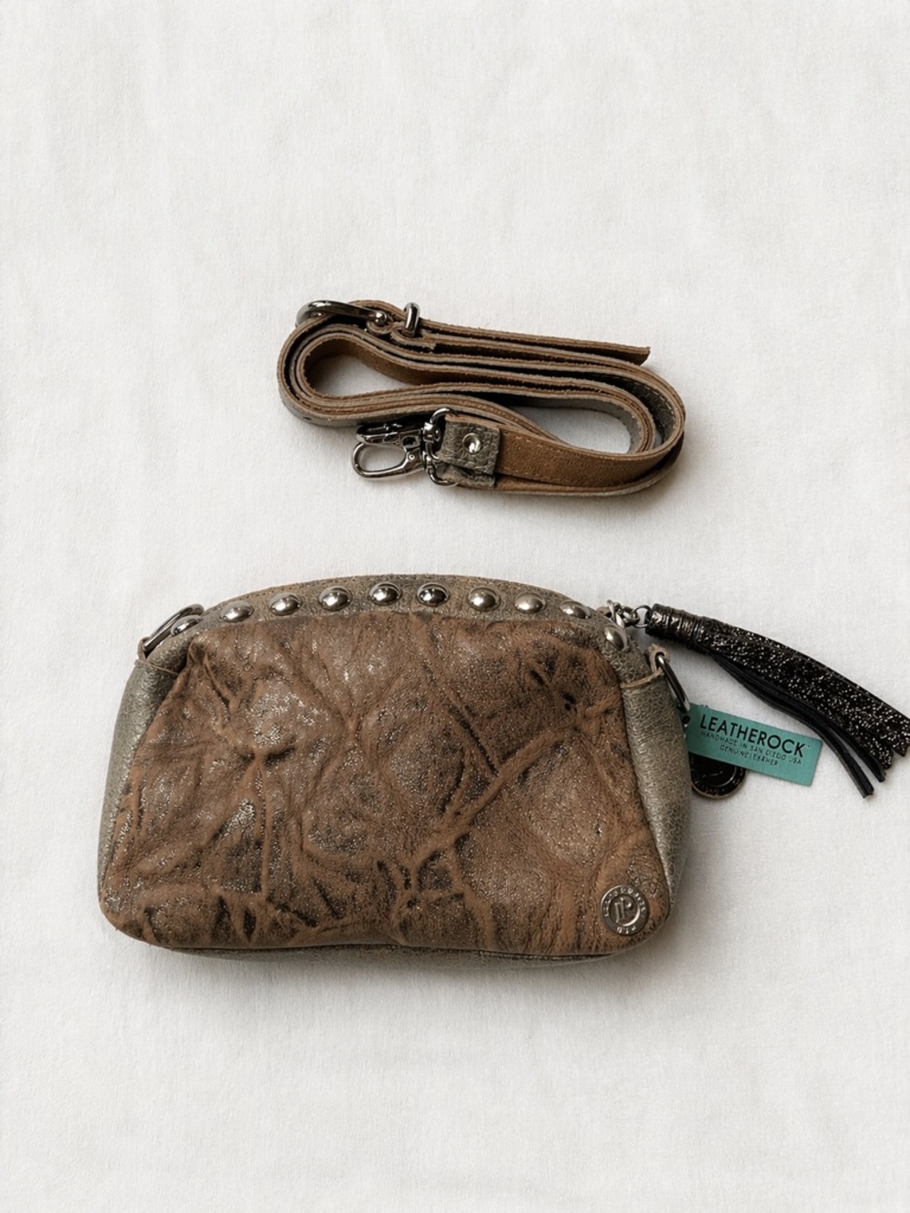 Leatherock Distressed Brown Hobo Crossbody Bag rustic luxe festival ready